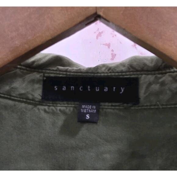 Anthropologie Dress Womens Small Green Tencel Button Mini Long Cut Out Knot - Picture 3 of 14